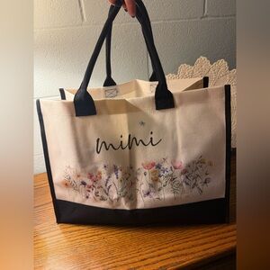 Mimi Floral Canvas Tote Bag – Large Reusable Shopping & Everyday Tote